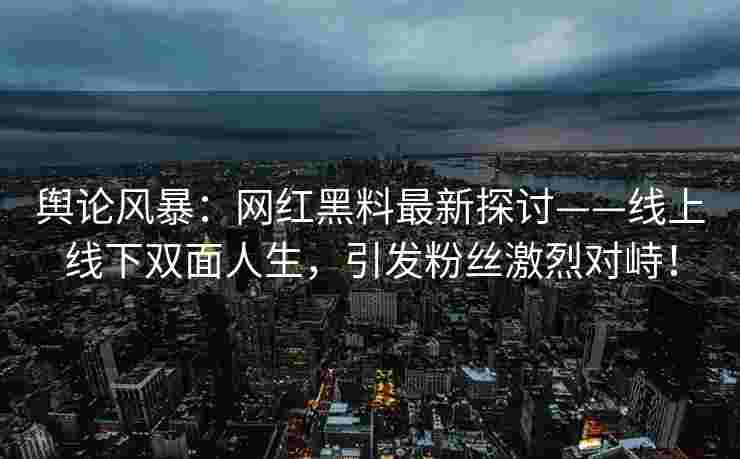 舆论风暴：网红黑料最新探讨——线上线下双面人生，引发粉丝激烈对峙！